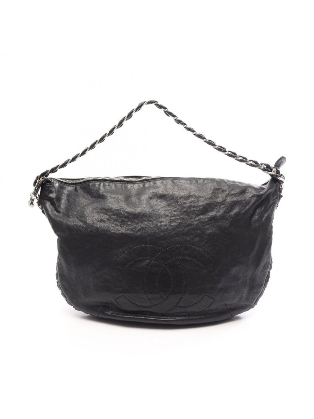 Chanel Shoulder Bag Hobo Black Leather